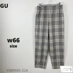 美品 GU ジーユー シェフパンツ チェック柄イージーパンツ ゴム付き ゆったり