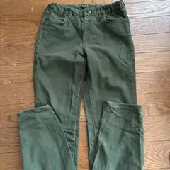 グリーン ストレートパンツ 140 UNIQLO