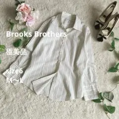 美品☆Brooks Brothers フィットタイプ ホワイトストライプシャツ