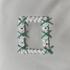 ホイップデコ トレカケース 硬質ケース b8 リボン フリル グリーン ホワイト