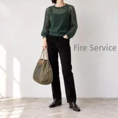Fire Service 細畝コーデュロイパンツ／ブラック／25