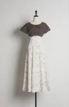 toccoclosetビックカラーバックレースアップワンピース