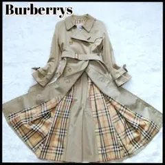 バーバリー トレンチコート ロング丈 ベルト付き 白タグ 玉虫色 M相当