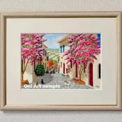 アクリル画 原画 「花の咲く路地10」額縁付 SMサイズ - メルカリ
