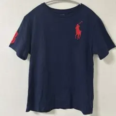 ポロラルフローレン　半袖Tシャツ　ビッグポニー　ネイビー×レッド
