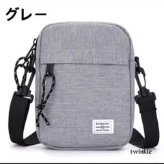 メンズショルダーバッグ 斜めがけ ボディバッグ ブラック サコッシュグレー