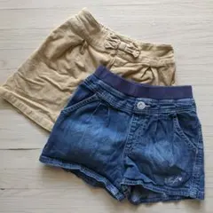 女の子　GUとその他　ハーフパンツ 2点セット　130