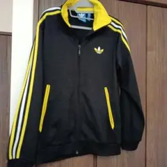 アディダス ファイヤーバード トラックジャケット 黒 黄色