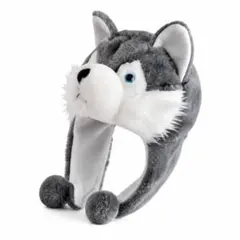 コスプレ用ハスキー帽子 ピコピコ耳付き 動物帽子 秋冬・舞台・仮装用396;