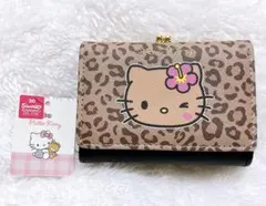 《新品・未使用・タグ付き》 サンリオ日焼けハローキティ♡ヒョウ柄 三つ折り財布
