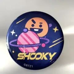 【BT21】トレーディンググリッター缶バッジ　SHOOKY キラキラ