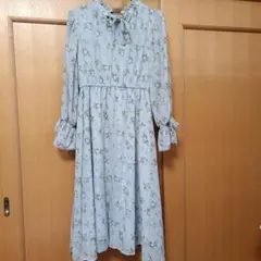ドビー花柄ハイネックワンピース axes femme
