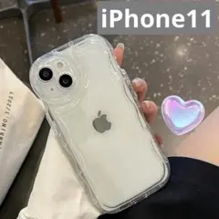 新品 iPhone 11 クリア ケース カバー 韓国 かわいい ウェーブ a