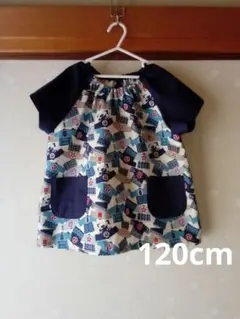 ☆120cm　お祭り　はっぴのスモック　半袖☆ハンドメイド
