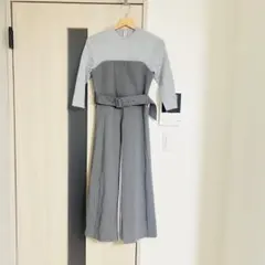 【万能！】FRAY I.Dのプリーツコンビベアワンピース （グレー ）