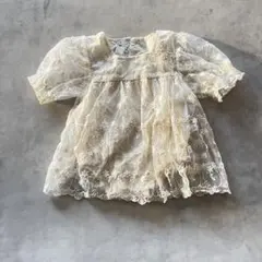 3-6ヶ月 ベビー ロンパース レース 半袖 結婚式 お呼ばれドレス