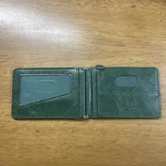 BLUE SINCERE 二つ折りパスケース 撥水レザー　グリーン