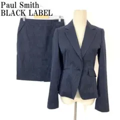 極美品✨ポールスミス ブラック スカートスーツ 背抜き マルチストライプ 無地 極美品✨ポールスミス ブラック スカートスーツ 背抜き マルチ