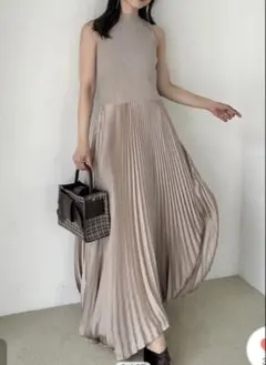 FRAY I.D ニットドッキングプリーツワンピース