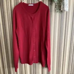 赤 Mサイズ ボタン付きカーディガン