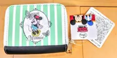 希少品[折畳財布]Disney　ミニーマウス　レトロ調　Ⅼ字ウォレット　タグ付き
