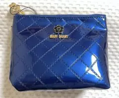 MARY QUANT マリークワント エナメルダイヤ 舟型ポーチミニ　ブルー　青