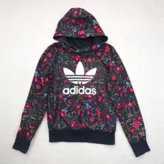 adidas アディダス トレフォイルロゴ 花柄 パーカー フード付き S