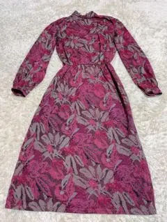 【Celine】ドレス　ワンピース　ボウタイ　ロング丈　パープル　38　M Celine】ドレス ワンピース ボウタイ ロング丈 パープル 38 M