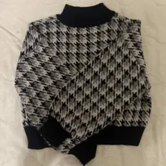ハイネック ダイヤモンド柄 セーター L