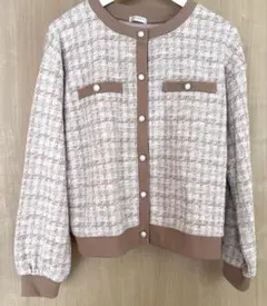 Honeys ツイード風クルーガーデ　ベージュ L コルザ