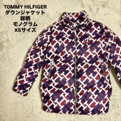 TOMMY HILFIGER ダウンジャケット 総柄 モノグラム XSサイズ