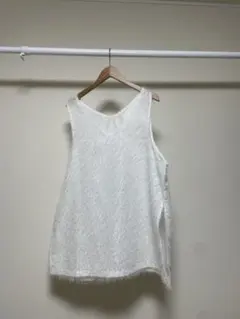 ホワイトポリエステルベスト LL