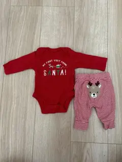 ロンパース　セットアップ　長袖　ズボン　新生児　クリスマス