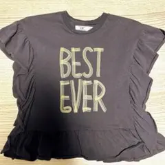 LSP キッズ フリルTシャツ BEST EVER 140cm チャコールグレー
