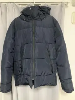 ネイビー フード付き ダウンジャケット XXL