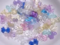 ネイルパーツ　クリア系のみ大量まとめ売り　リボン　薔薇　蝶々　キャラクター　動物