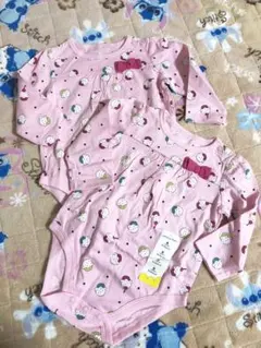 新品 ジャンピングビーンズ 長袖 ボディスーツ 6M 60cm 双子コーデ