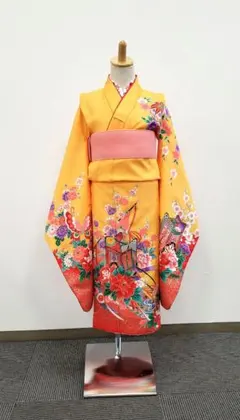 七五三　7歳　120cm　ポリエステル　古典柄