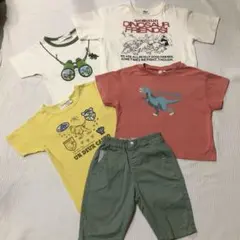 夏　子供服Tシャツ４枚　パンツ１枚　恐竜柄