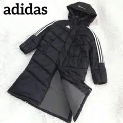 adidas ベンチコート 130 ロングスポーツウェア ジャケット フリース黒