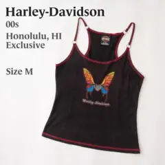 ハーレーダビッドソン タンクトップ キャミソール バタフライ 蝶 00s M 黒のサムネイル