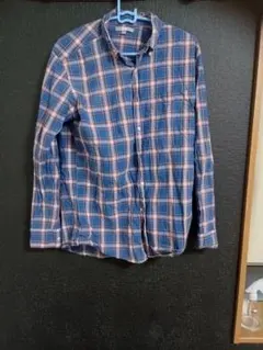 UNIQLO 長袖シャツ L 青と赤チェック