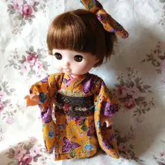 ハンドメイドのメルちゃんソランちゃん着物セット７５