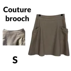 Couture brooch ミニスカート フレア ベージュ S 10145