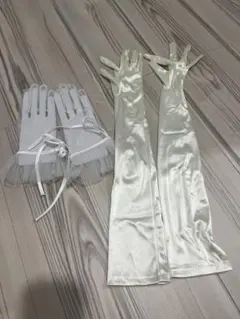 ホワイトサテンロンググローブ