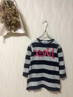 x-girl エックスガール ボーダー ワンピース 110 ネイビー グレー