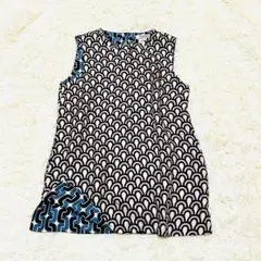 美品✨️ ミューラル Maze top ブラウン ブルー 総柄 幾何学柄 2 