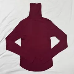 ZARA タートルネック リブニット 長袖 ボルドー