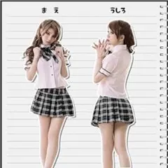 ミニスカJKコスチューム 3点セット ネクタイ チェック柄 コスプレ 衣装
