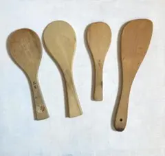 最終SALE 木のしゃもじ　4点セット